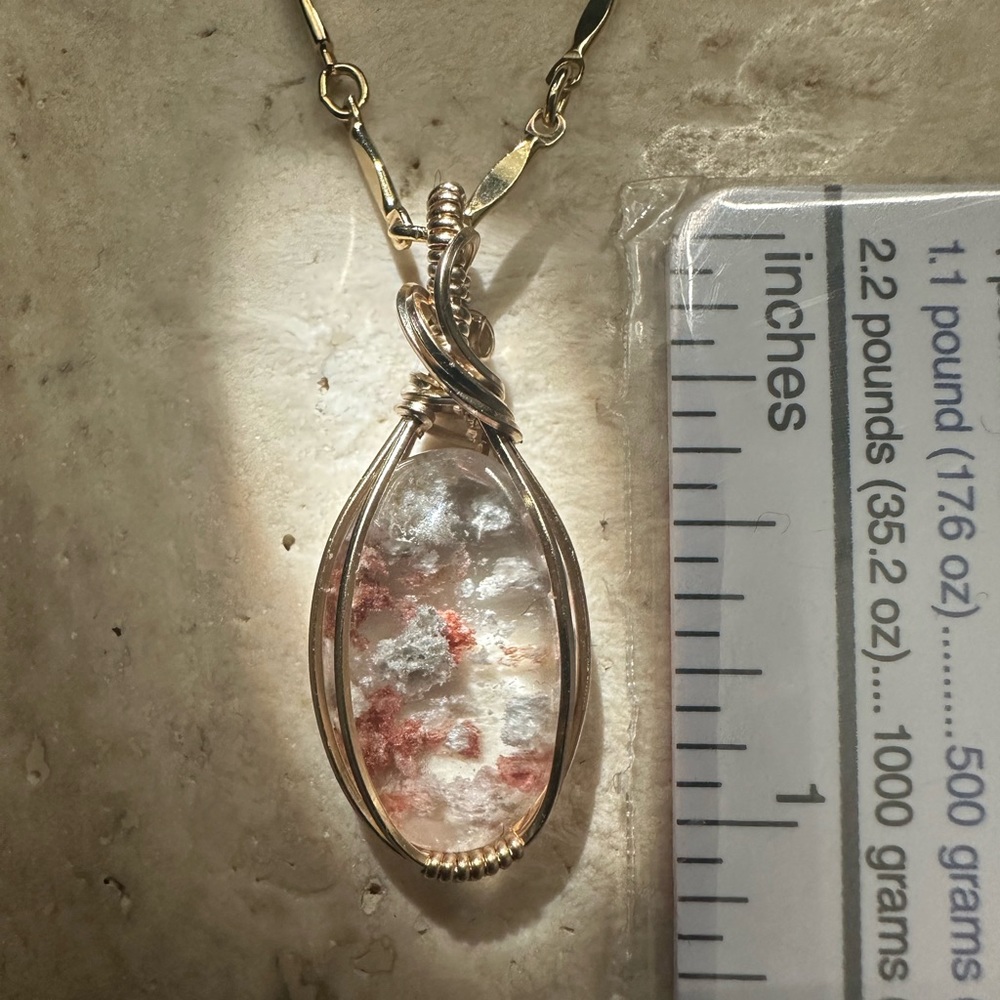 14k Gold Filled Minimalist Petite Lodolite Healing Stone